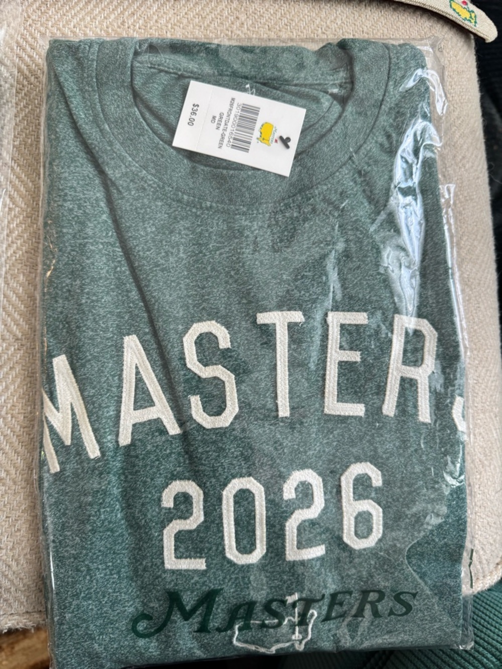 Masters Green Short Sleeve Tee with White Embroidered 'MASTERS 2026'